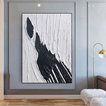 Texturizado Painting - Abstracto en blanco y negro 03 de Palette Knife arte de pared textura minimalista